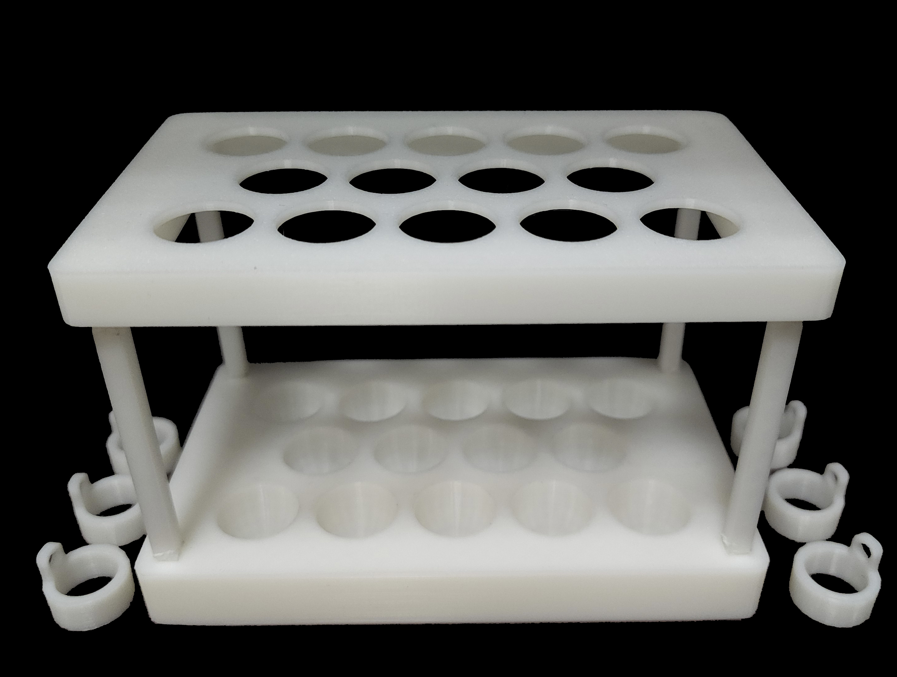 Штатив для пробірок на 14 слотів, із вкладками під менший діаметр пробірки